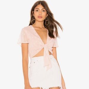 Aylin Star Embellished Tie Crop Top